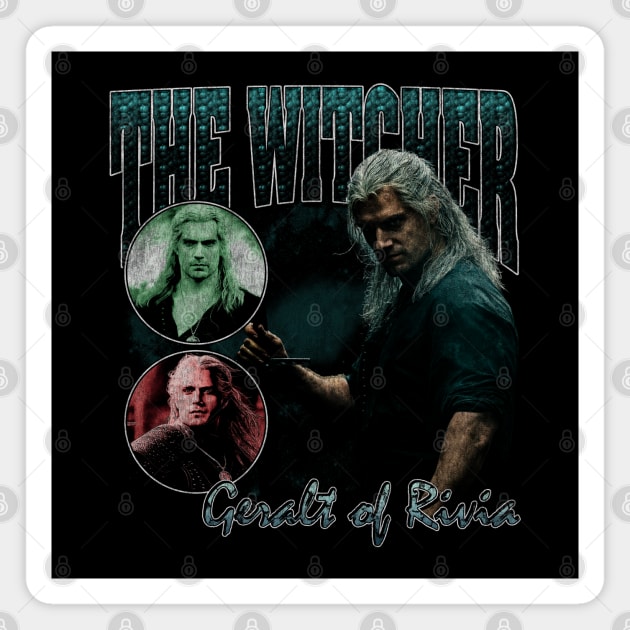 Geralt of Rivia Bootleg // Vintage Collage Fan Art // Halftoned Magnet by Tv Moments
